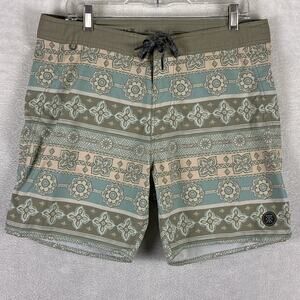 Roark The Passage Board Shorts Men 34 Blue Green Geometric Preppy Surf Huckberry